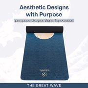 PU Printed & Natural Rubber Yoga Mat - 6mm, Japanese Wave - Image 6