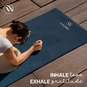 PU Printed & Natural Rubber Yoga Mat - 6mm, Japanese Wave - Image 2