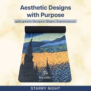 PU & Natural Rubber Yoga Mat - 6mm, Starry Night - Image 6