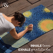 PU & Natural Rubber Yoga Mat - 6mm, Starry Night - Image 2