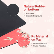 PU Printed & Natural Rubber Yoga Mat - 6mm, Cherry Blossom - Image 6